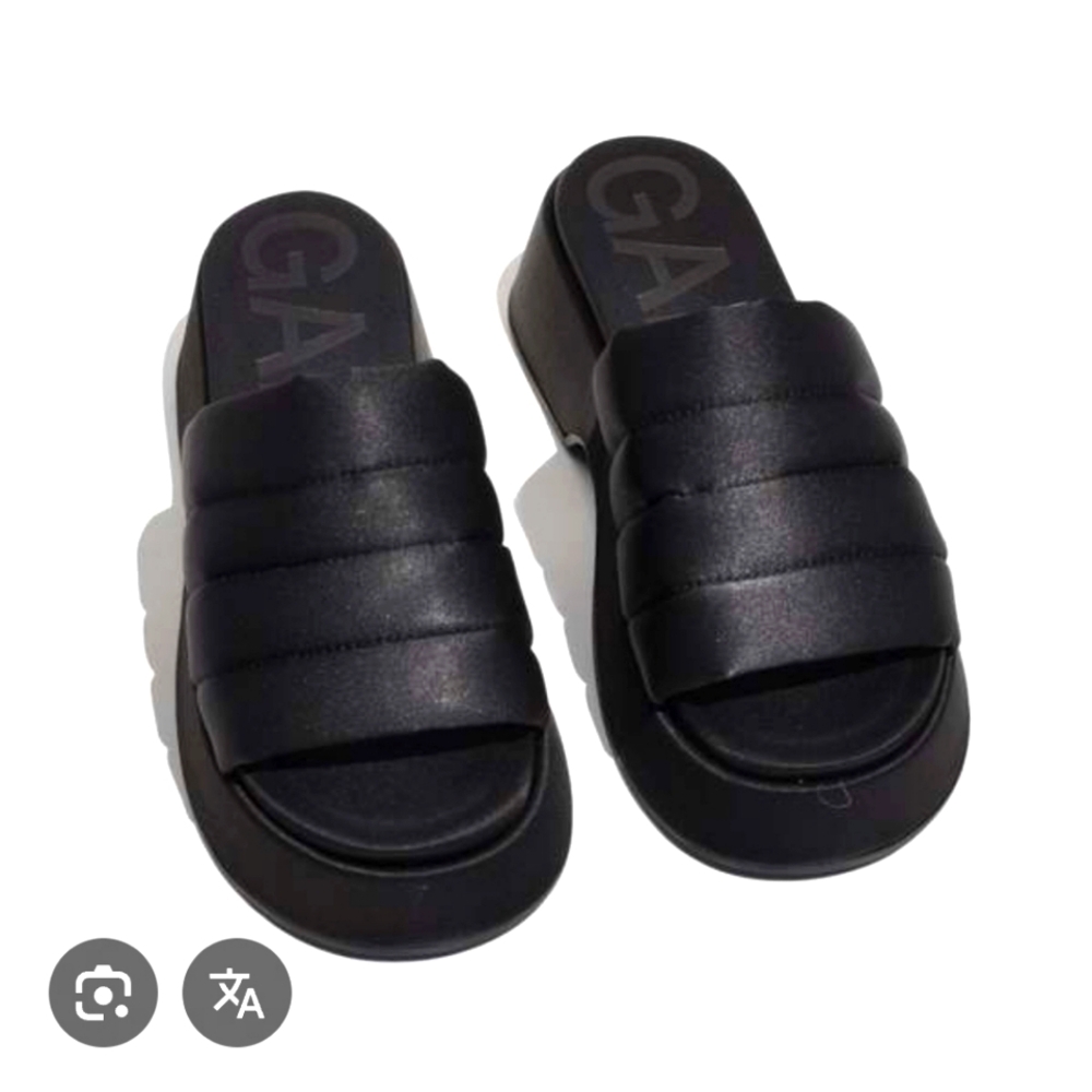 Ganni Retro Padded Platform Slides Black Puffy Sandals Women Orig $325 Size 38